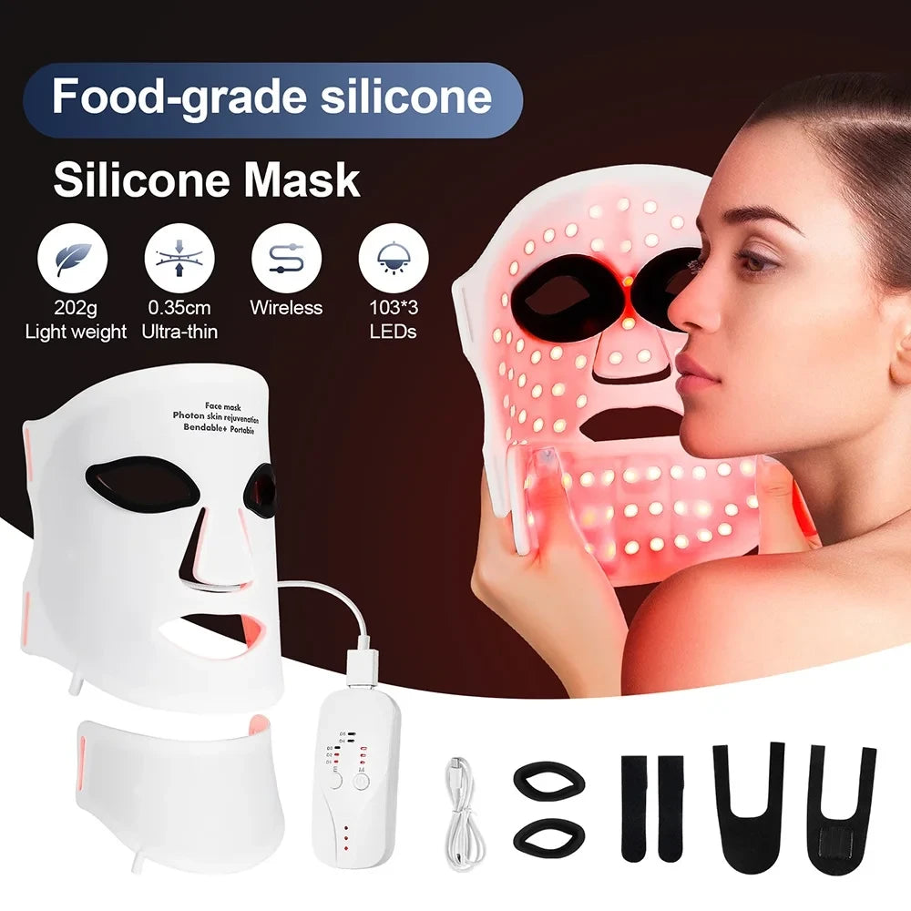 Flexible Silicone LED Facial and Neck Mask