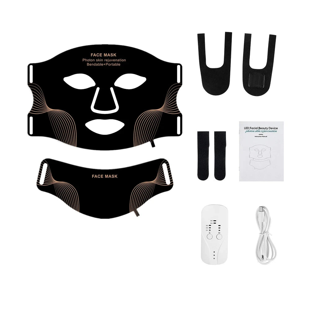 Flexible Silicone LED Facial and Neck Mask