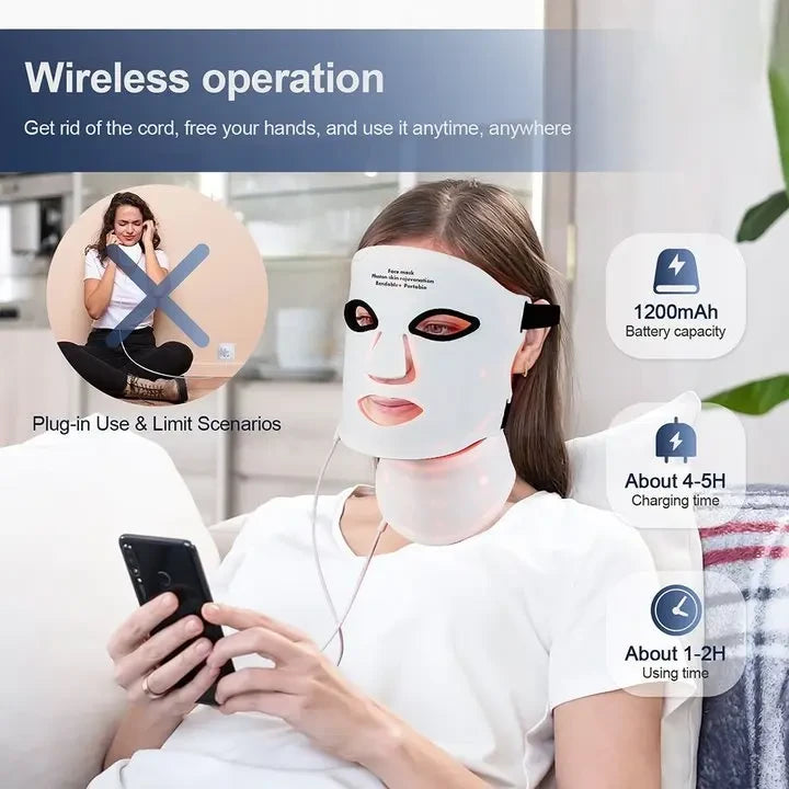 Flexible Silicone LED Facial and Neck Mask